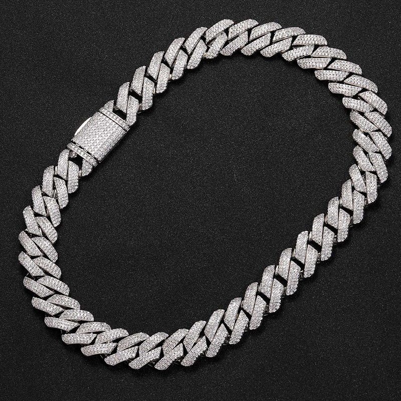 Iced Out Out 20mm 3-row Handset Cuban Chain Gold With Street Luxury Shine - Image 3