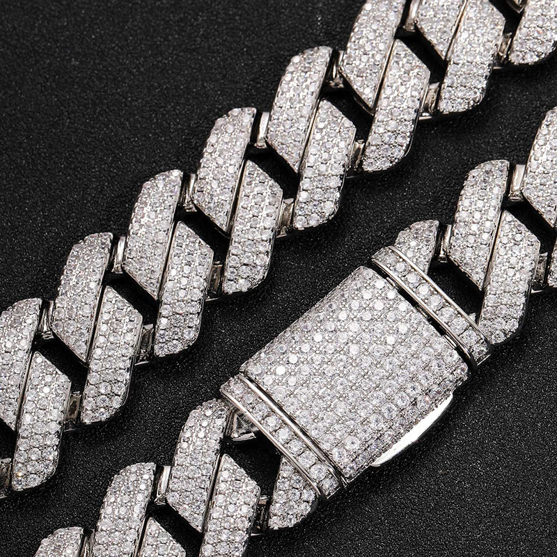 Iced Out Out 20mm 3-row Handset Cuban Chain Gold With Street Luxury Shine - Image 5