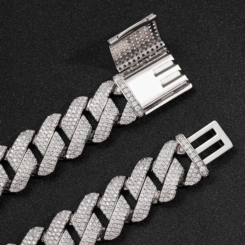 Iced Out Out 20mm 3-row Handset Cuban Chain Gold With Street Luxury Shine - Image 6