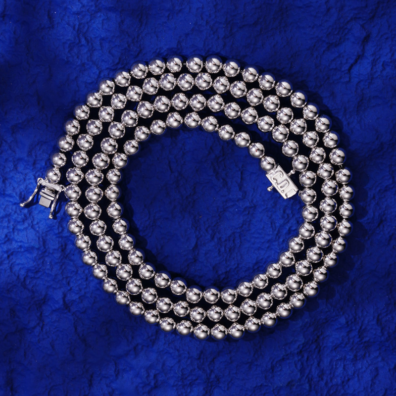 6mm 925s Custom Name Beads Chain Bold Statement Style With Street Luxury