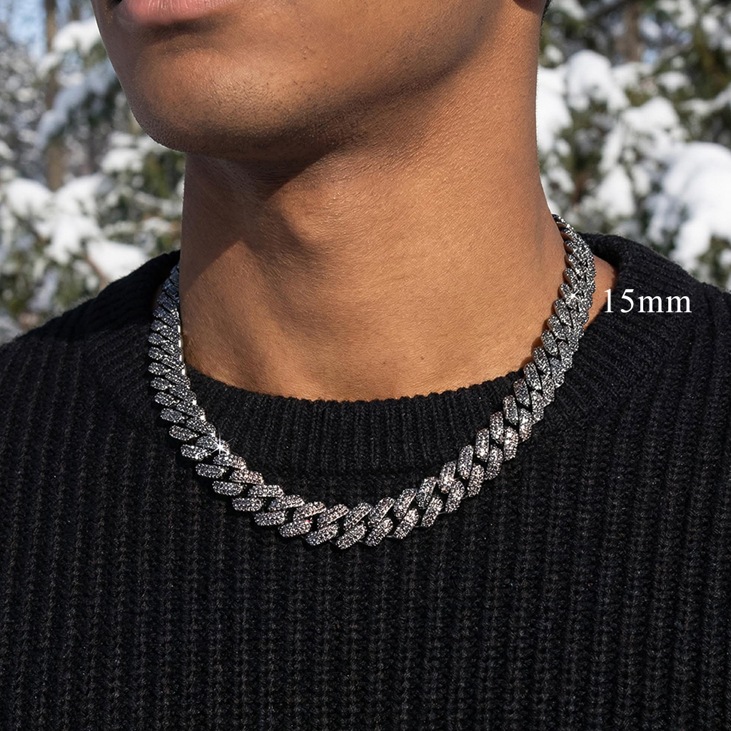 Street Luxury 10mm/13mm/15mm/20mm Iced Out Miami Cuban Chain In Black Gold - Image 4