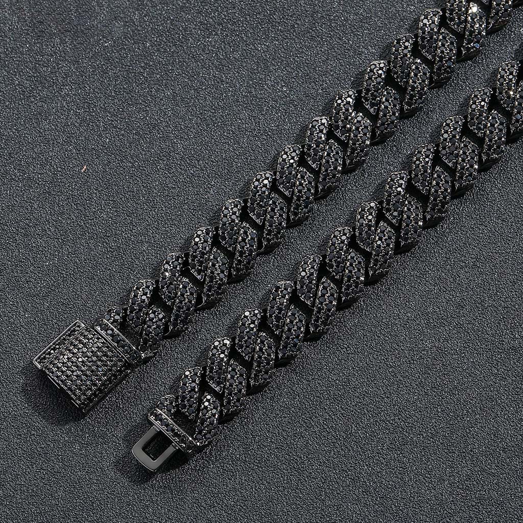 Street Luxury 10mm/13mm/15mm/20mm Iced Out Miami Cuban Chain In Black Gold - Image 7