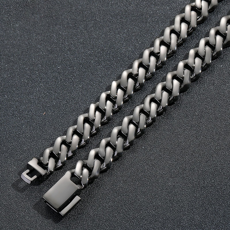 Street Luxury 10mm/13mm/15mm/20mm Iced Out Miami Cuban Chain In Black Gold - Image 8