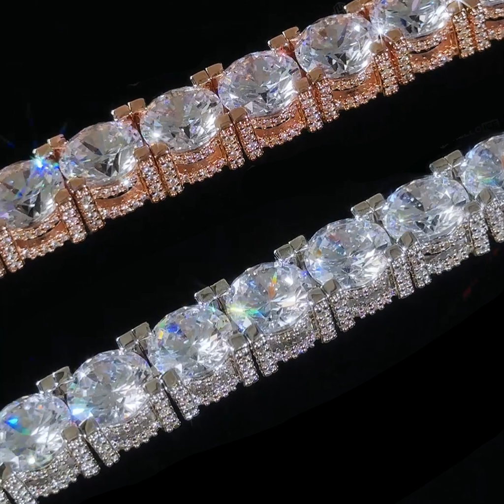 10mm Iced Out Out Side With Diamonds Tennis Chain With Street Luxury Shine - Image 4