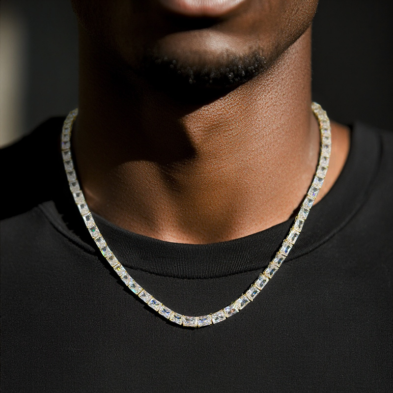 6mm Baguette Cut Tennis Chain Iced Out With Bold Statement Appeal - Image 3