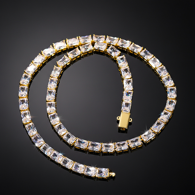 6mm Baguette Cut Tennis Chain Iced Out With Bold Statement Appeal - Image 4