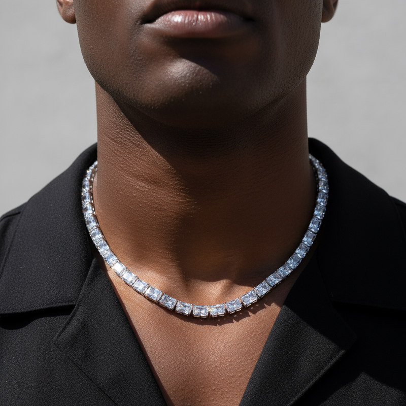 6mm Baguette Cut Tennis Chain Iced Out With Bold Statement Appeal - Image 5