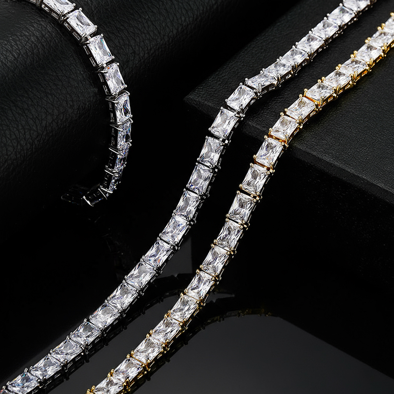 6mm Baguette Cut Tennis Chain Iced Out With Bold Statement Appeal - Image 6
