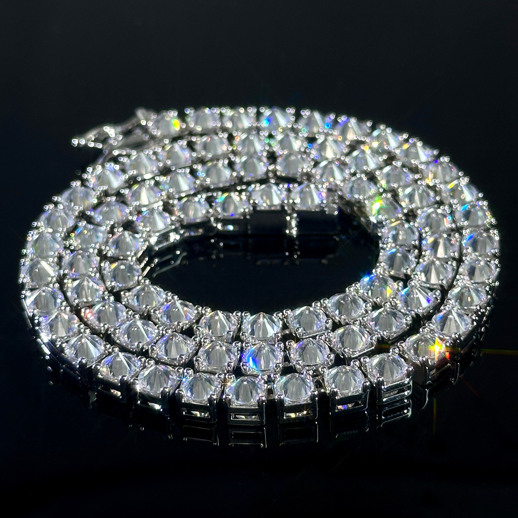 5mm Inverted Setting Tennis Chain Iced Out Shine With Street Luxury