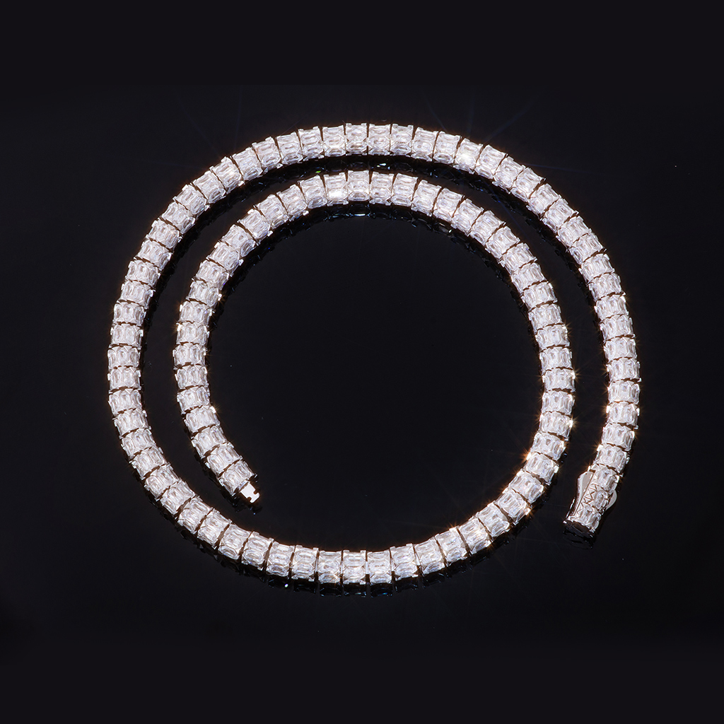 7mm Iced Out Out Baguette Fully Paved Snake Chain With Street Luxury Shine - Image 3