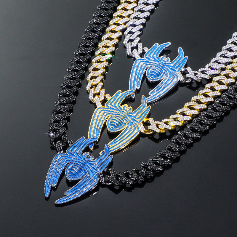 Iced Out Out 12mm Cuban Spider Necklace Silver With Street Luxury Shine - Image 5