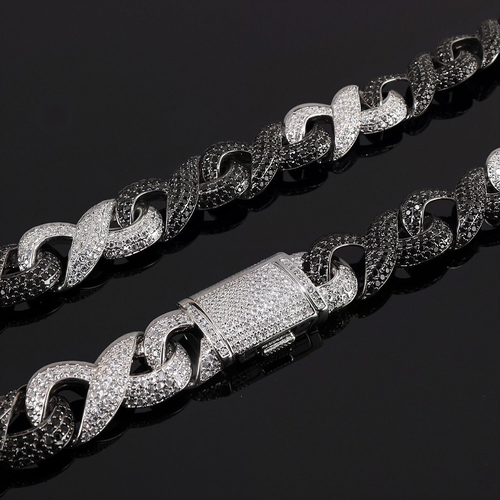 Iced Out Out Black & White Infinity Link Chain With Street Luxury Shine - Image 6