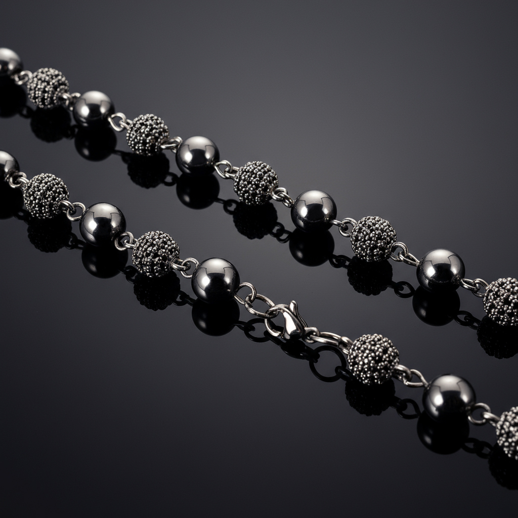 8mm Iced Out Beads Chain In Black Gold Plated With Street Luxury Shine - Image 6