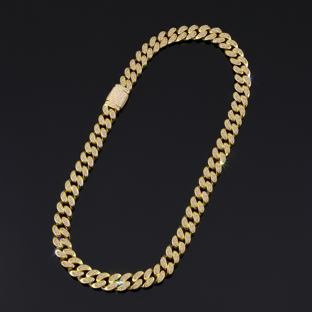 12mm Iced Out Out Custom Picture Cuban Chain With Street Luxury Shine - Image 5