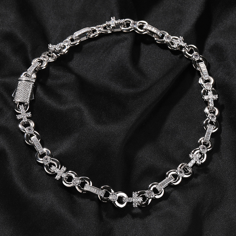 Iced Out Out 12mm Baguette Cut Infinite Cross Chain With Bold Premium Edge - Image 4
