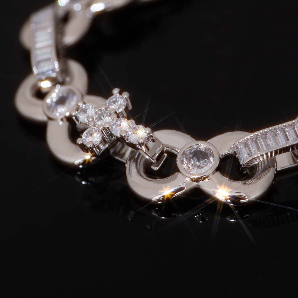 Iced Out Out 12mm Baguette Cut Infinite Cross Chain With Bold Premium Edge - Image 5