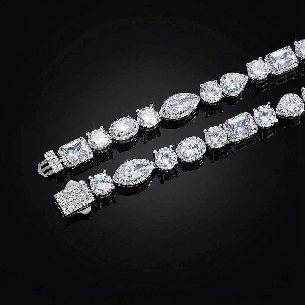 10mm Iced Out Out Multi Shaped Diamond Chain Gold With Street Luxury Shine - Image 3