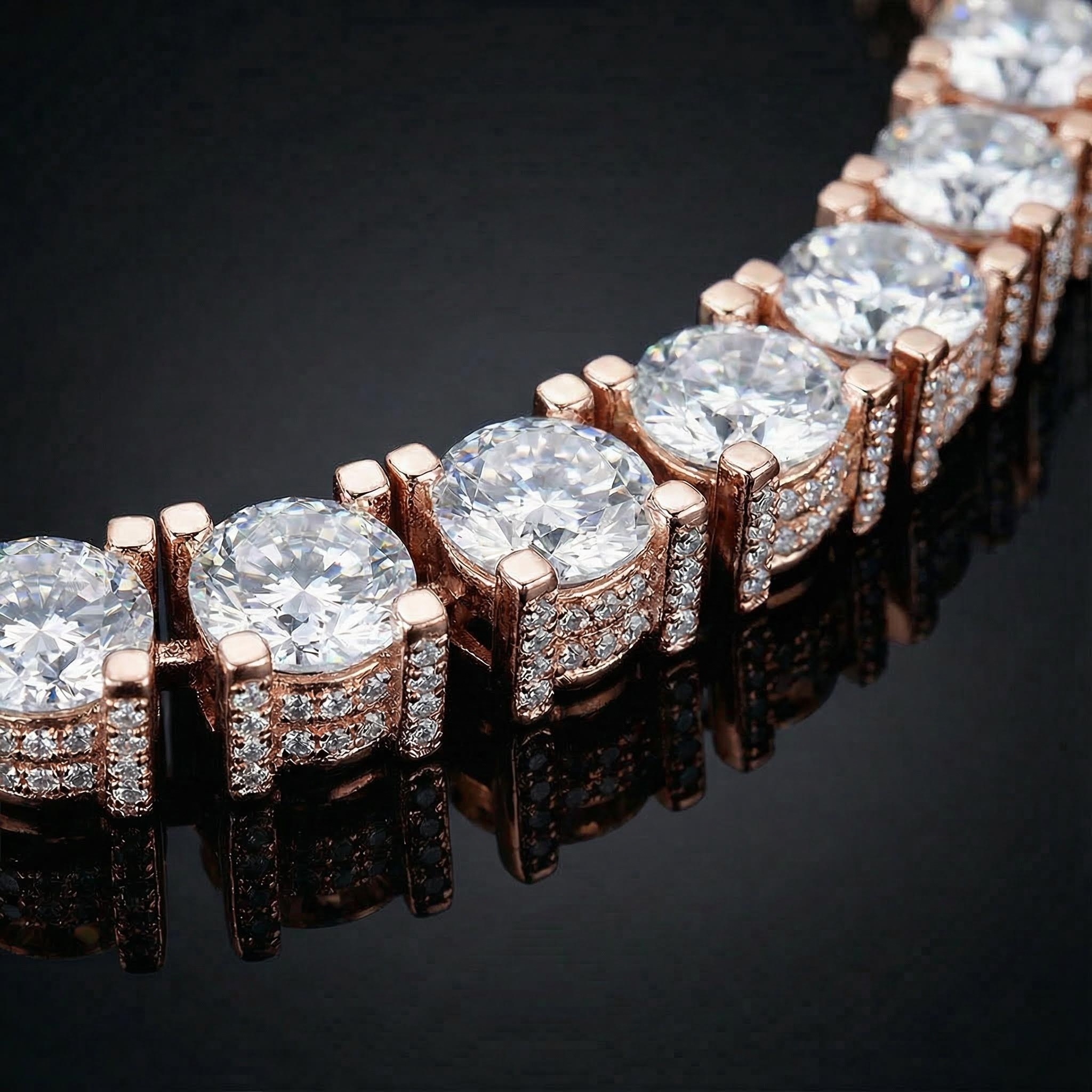 6.5mm Iced Out Out Sides Tennis Chain Gold With Street Luxury Shine - Image 5