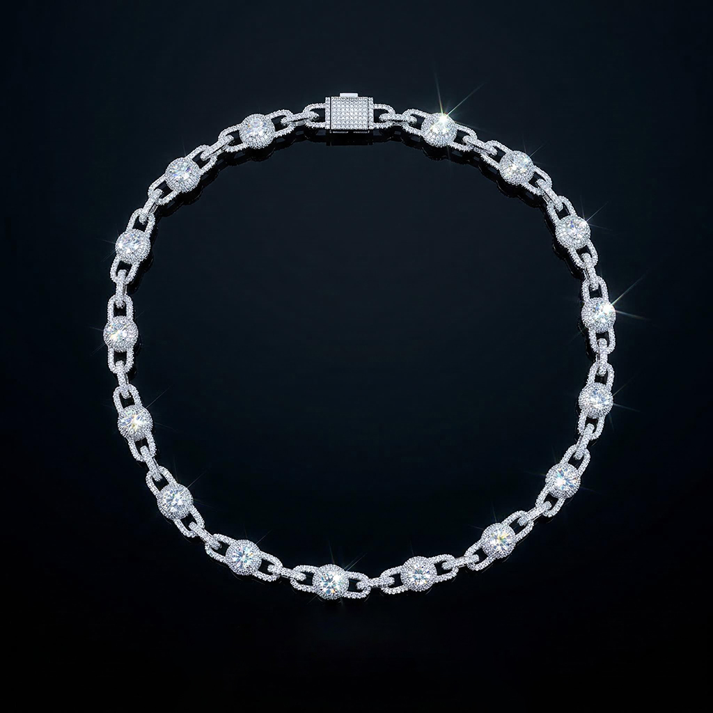 12mm Iced Out Out Ball Chain Gold With Street Luxury Shine - Image 4