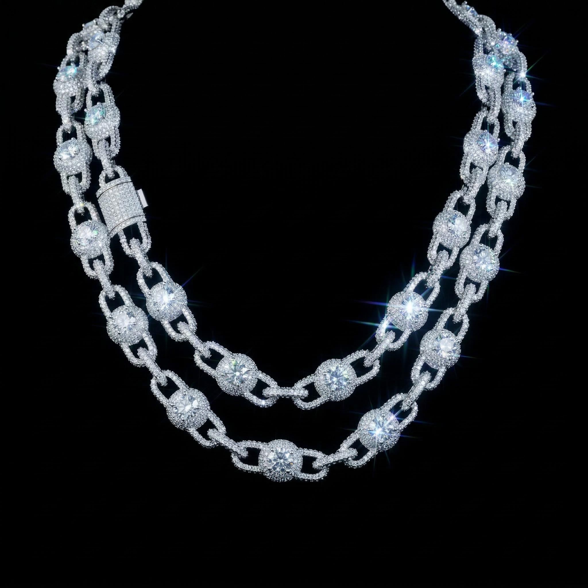 12mm Iced Out Out Ball Chain Gold With Street Luxury Shine - Image 5