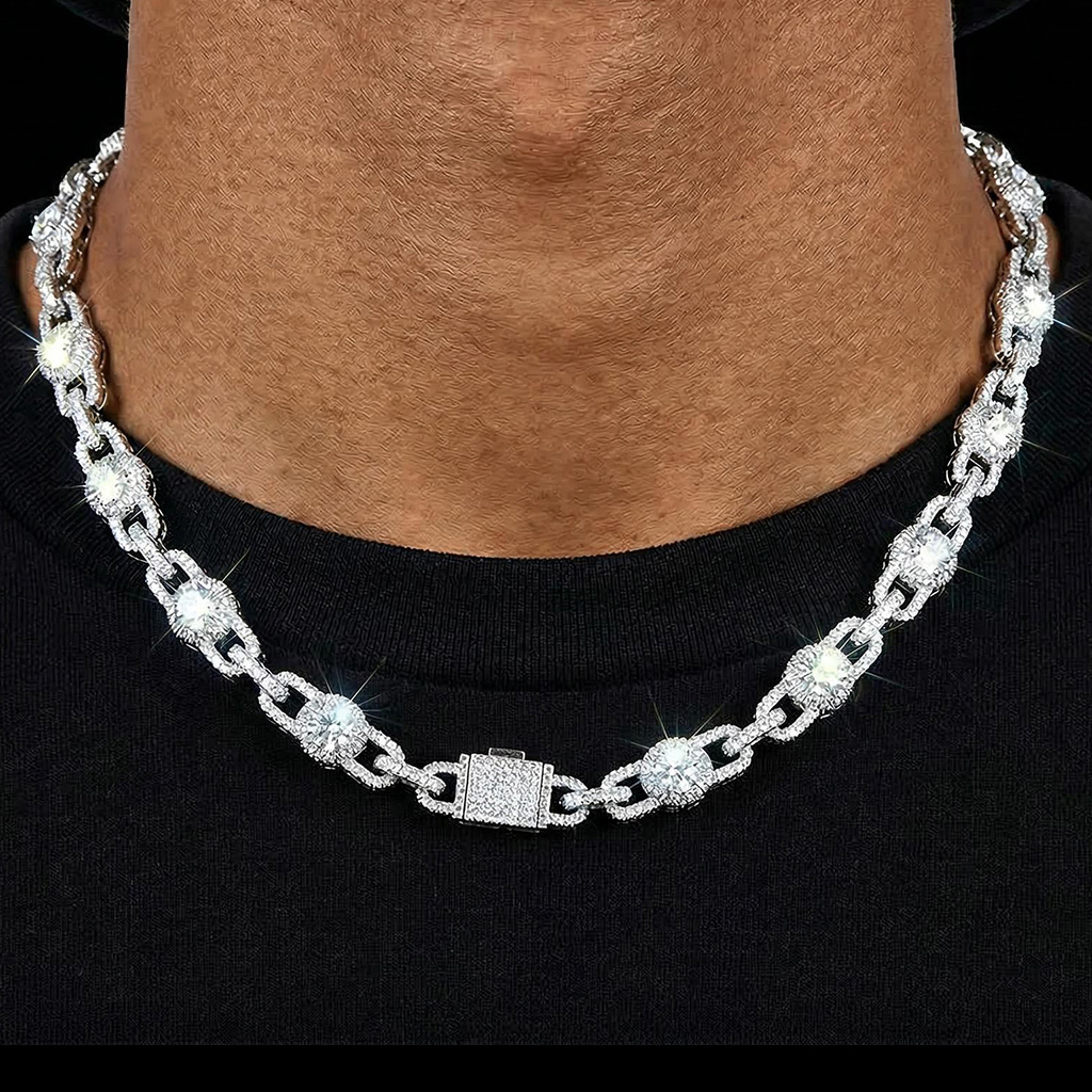 12mm Iced Out Out Ball Chain Gold With Street Luxury Shine