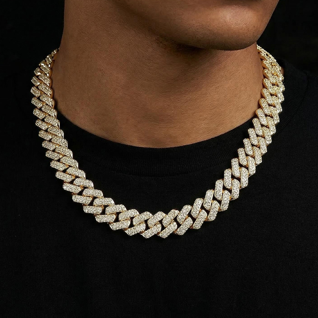 14mm Iced Out Out Miami Cuban Chain Gold With Street Luxury Shine - Image 5