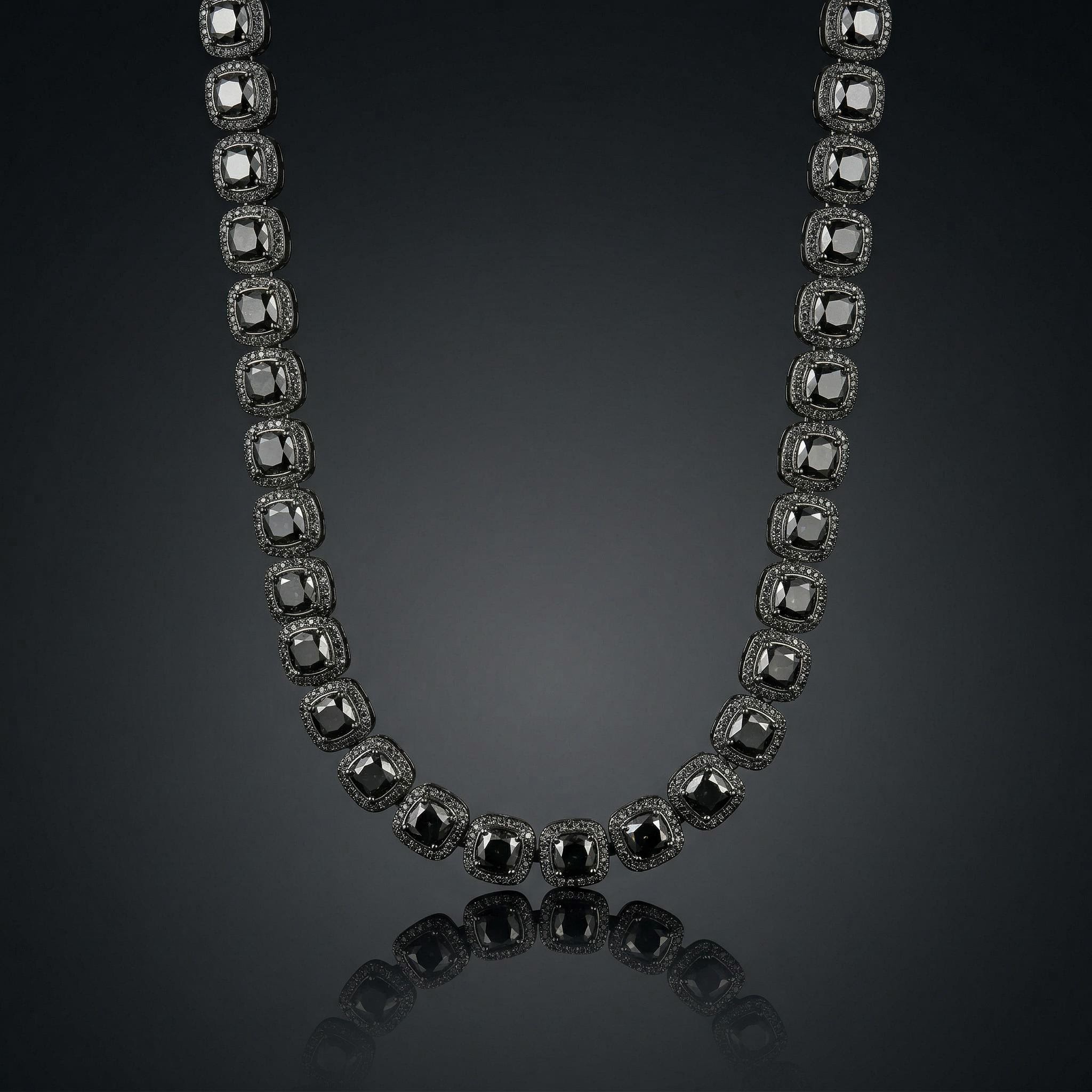 12mm Clustered Tennis Chain In Balck Gold Iced Out Shine With Street Luxury - Image 3