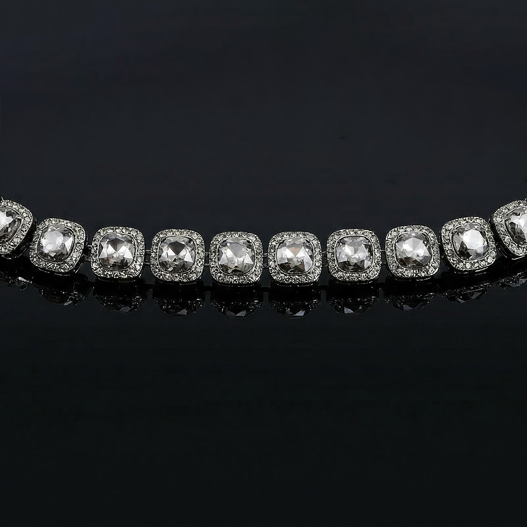 12mm Clustered Tennis Chain In Balck Gold Iced Out Shine With Street Luxury - Image 5