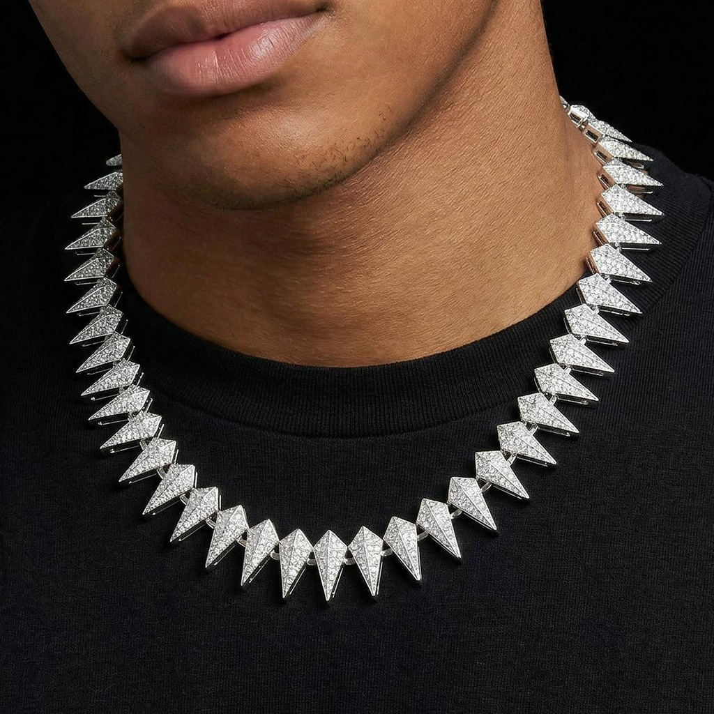 14mm Iced Out Out Spiked Chain Gold With Street Luxury Shine - Image 4