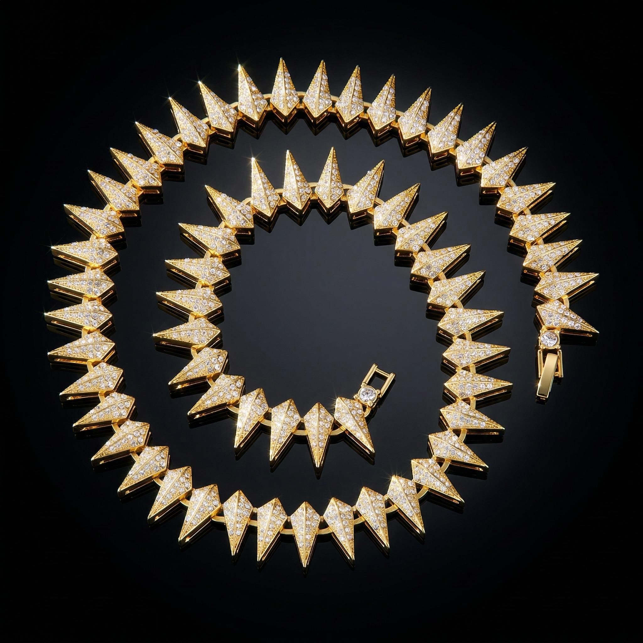 14mm Iced Out Out Spiked Chain Gold With Street Luxury Shine - Image 5