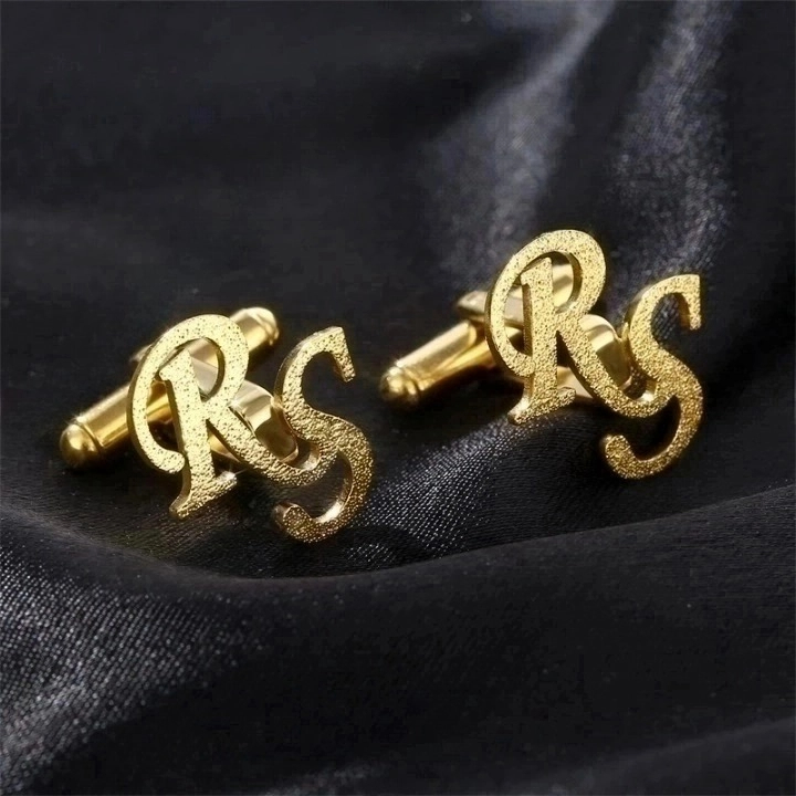 Custom Frosted Letters Cufflinks For Hip Hop Jewelry Style - Image 3