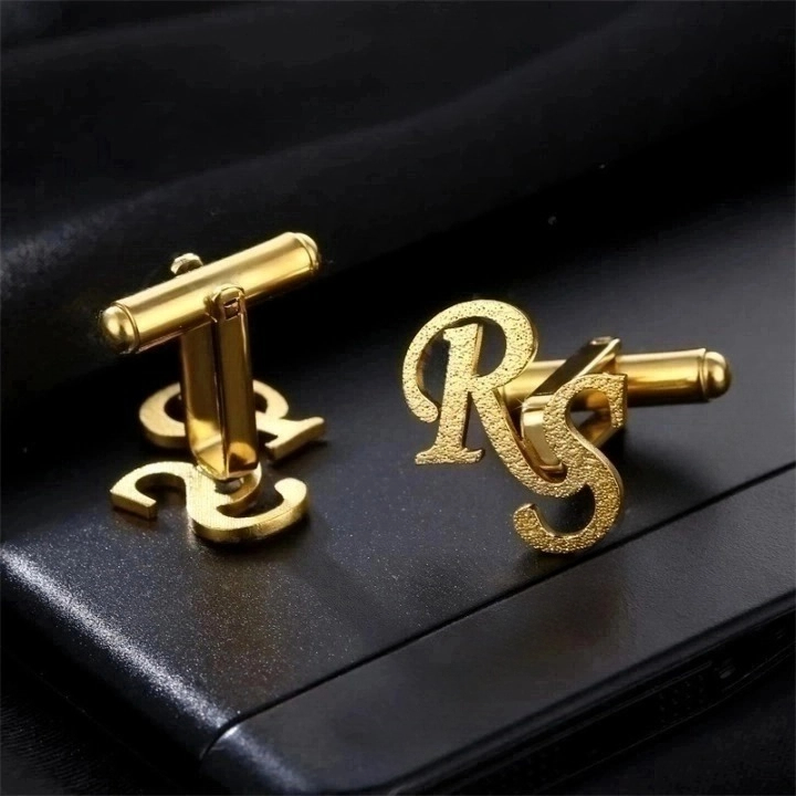 Custom Frosted Letters Cufflinks For Hip Hop Jewelry Style - Image 4