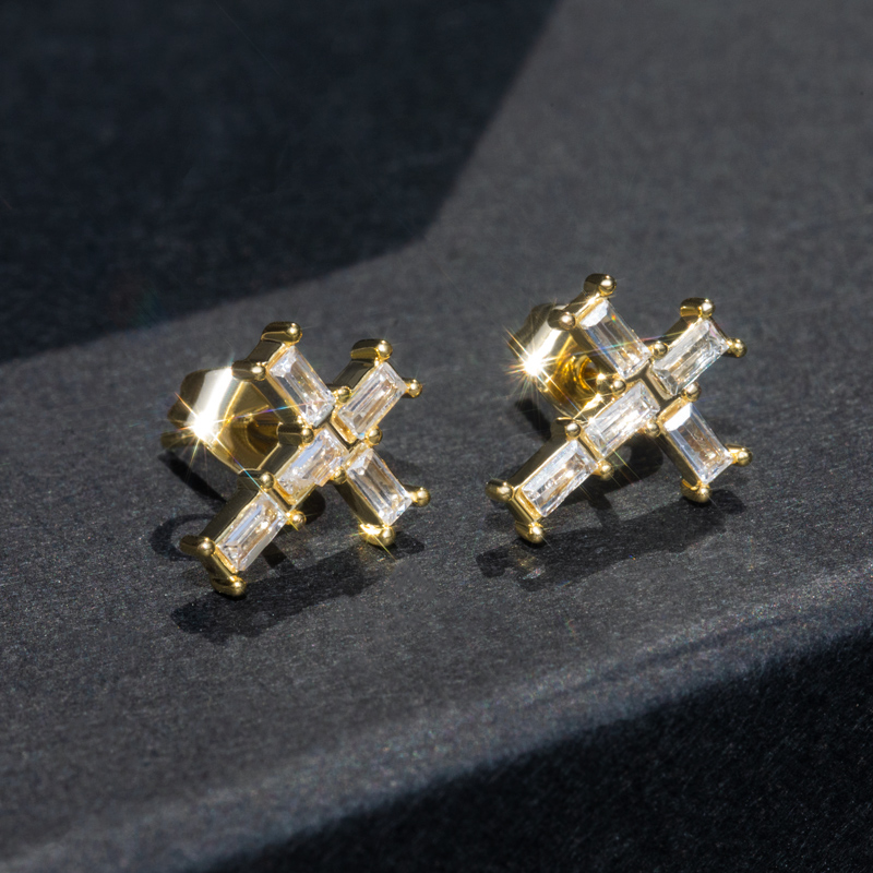Baguette Cross Earrings Bold Statement Style With Street Luxury - Image 6