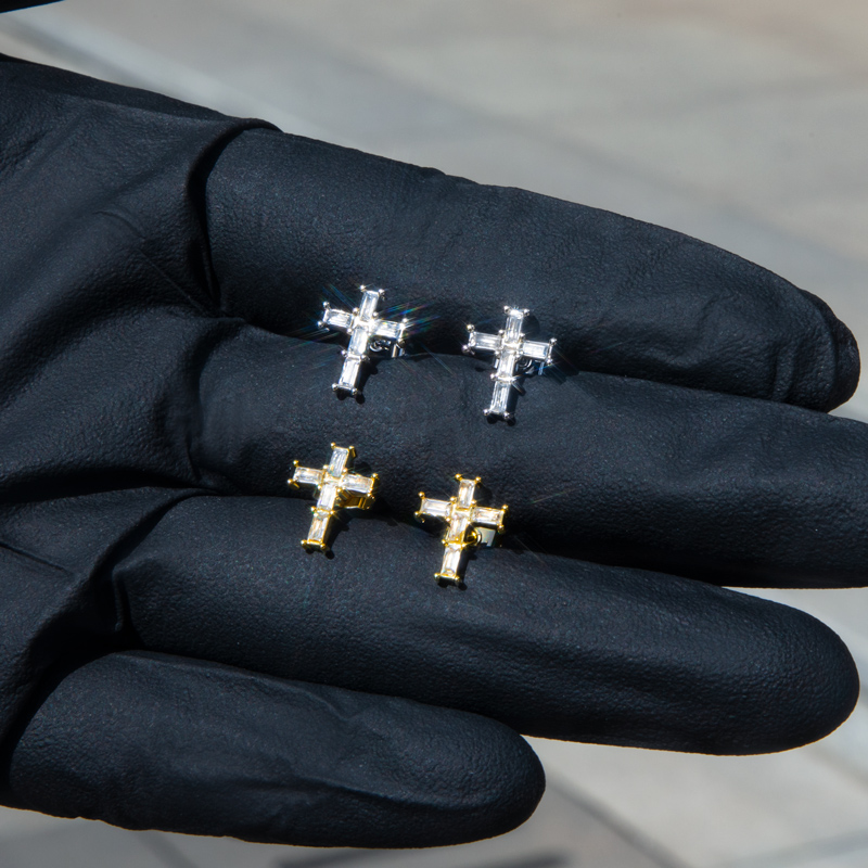 Baguette Cross Earrings Bold Statement Style With Street Luxury - Image 7