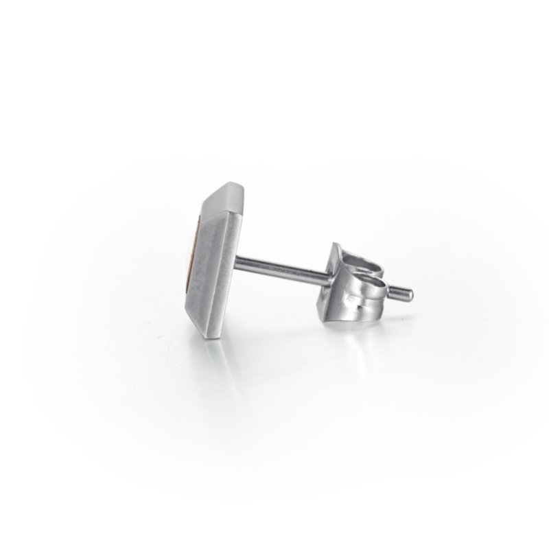 Wood Inlay Stud Earrings Bold Statement Style With Street Luxury - Image 6