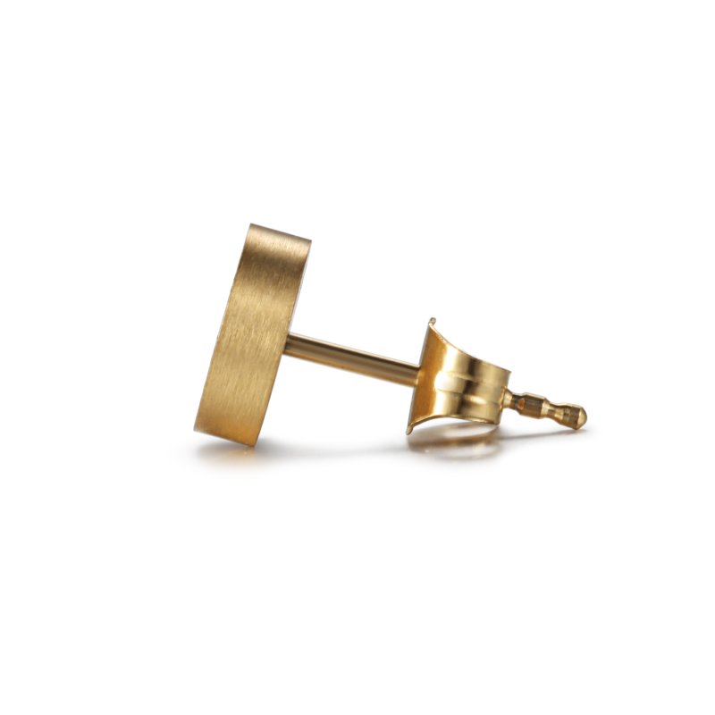 Round Bling Grey Stardust Stud Earrings In 18k Gold With Gold Shine - Image 5