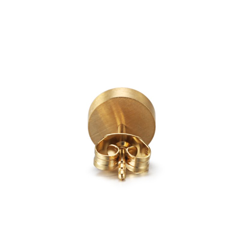 Round Bling Grey Stardust Stud Earrings In 18k Gold With Gold Shine - Image 6