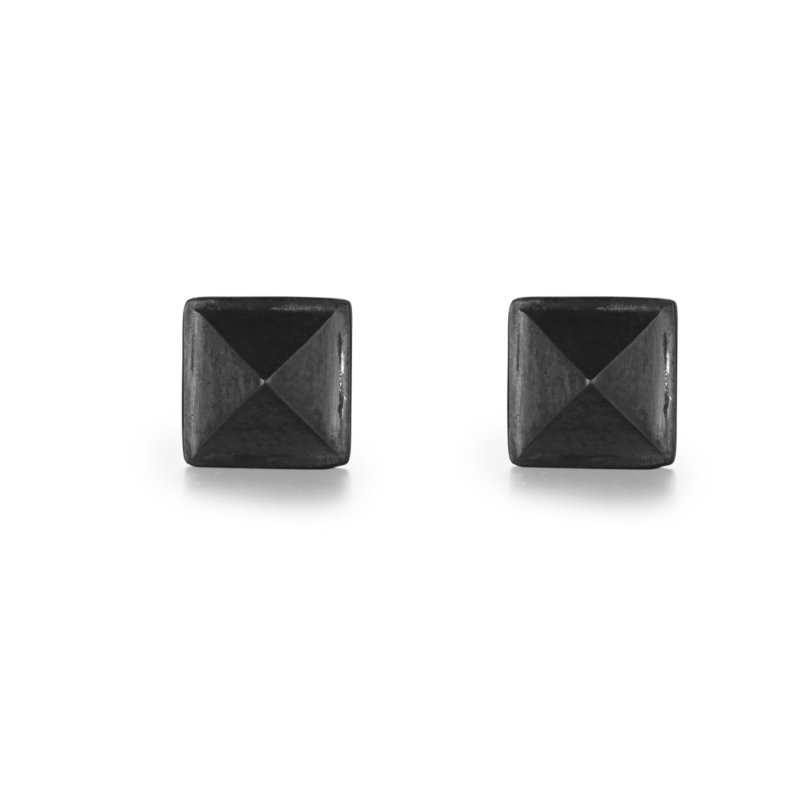 Black Pyramid Stud Earrings Bold Statement Style With Street Luxury - Image 6