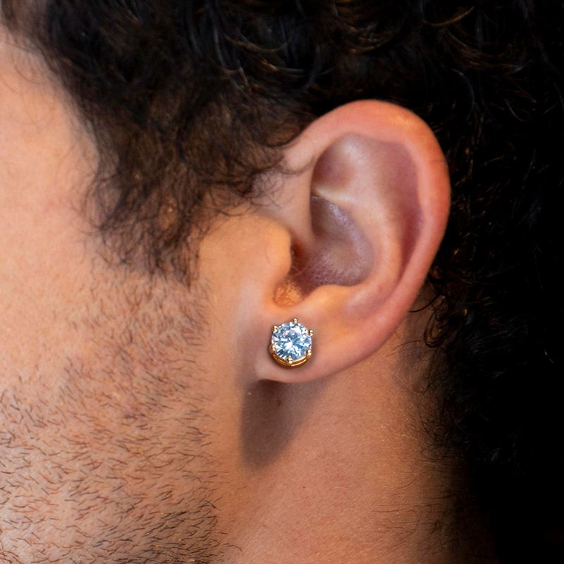 Round Cut Strong Magnetic Stud Earrings Moissanite With Street Luxury Shine - Image 3