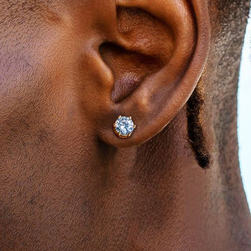 Round Cut Strong Magnetic Stud Earrings Moissanite With Street Luxury Shine - Image 5