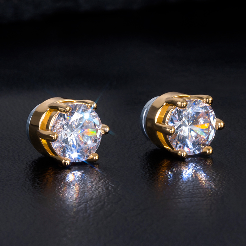 Round Cut Strong Magnetic Stud Earrings Moissanite With Street Luxury Shine - Image 6