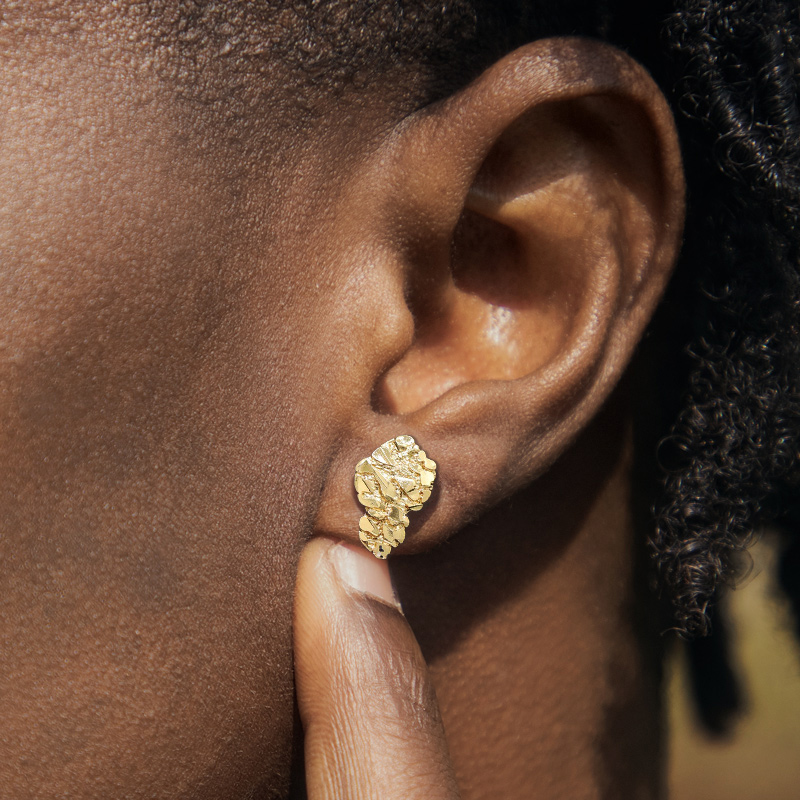 Couple Nugget Earrings In Gold Gold With Bold Statement Appeal - Image 3
