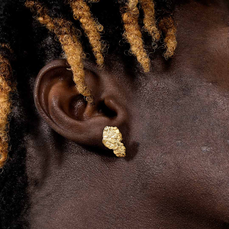 Couple Nugget Earrings In Gold Gold With Bold Statement Appeal - Image 4