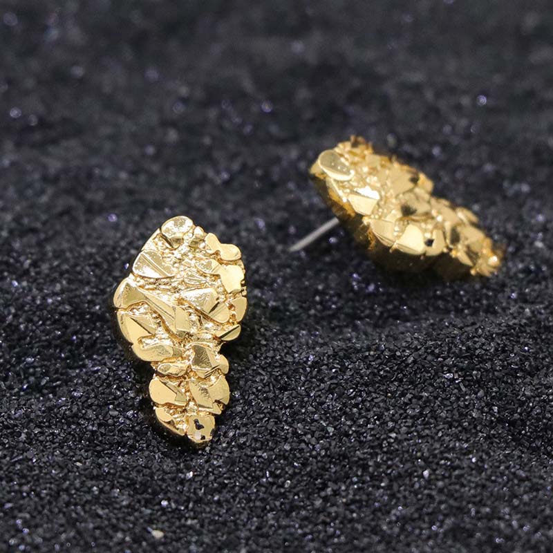 Couple Nugget Earrings In Gold Gold With Bold Statement Appeal
