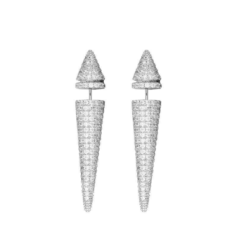 Iced Out Spike Stud Earrings Moissanite With Street Luxury Shine - Image 4