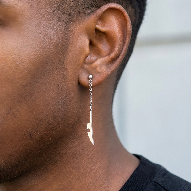Sword Earring In White Gold Gold With Bold Statement Appeal - Image 3