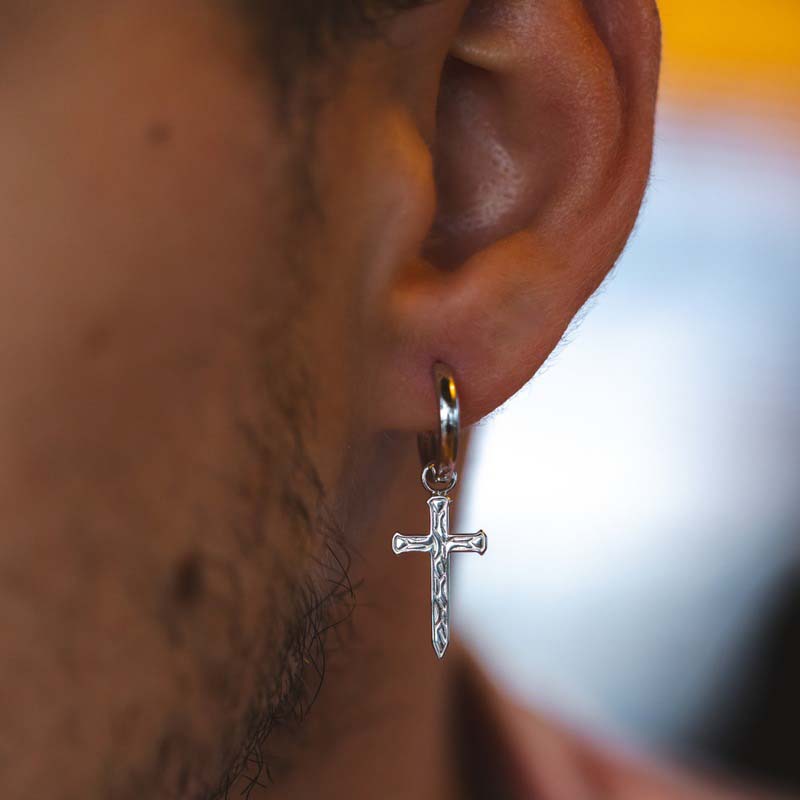 Ripple Cross Dangle Earrings Bold Statement Style With Street Luxury - Image 3