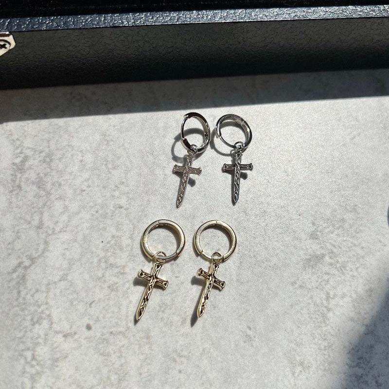 Ripple Cross Dangle Earrings Bold Statement Style With Street Luxury - Image 4