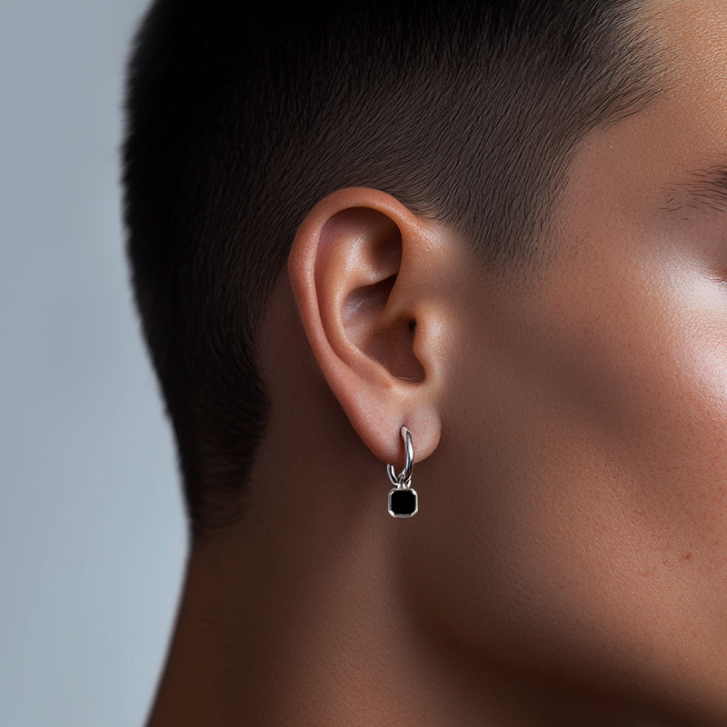 Black Enamel Dangle Earring Bold Statement Style With Street Luxury - Image 4
