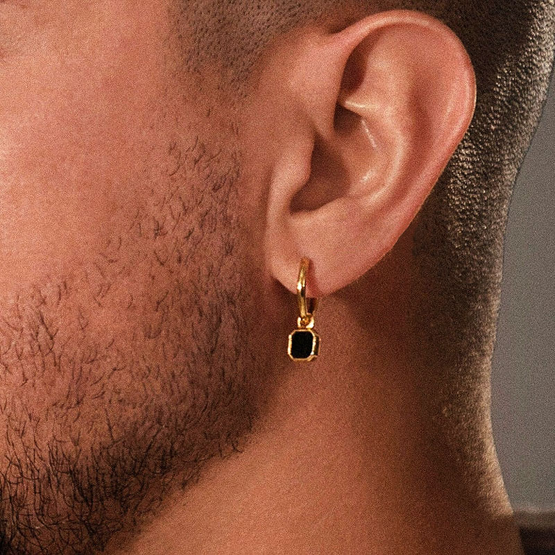 Black Enamel Dangle Earring Bold Statement Style With Street Luxury